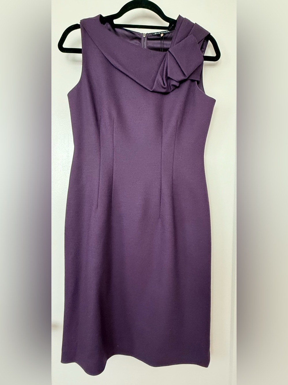 Elie Tahari Purple Asymmetrical Sleeveless Sheath Dress